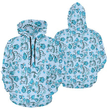 Load image into Gallery viewer, Blue Floral Amour All Over Print Hoodie for Women (USA Size) (Model H13) All Over Print Hoodie for Women (H13) e-joyer 
