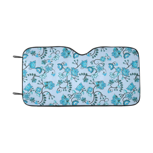 Blue Floral Amour Car Sun Shade 55"x30" Car Sun Shade e-joyer 