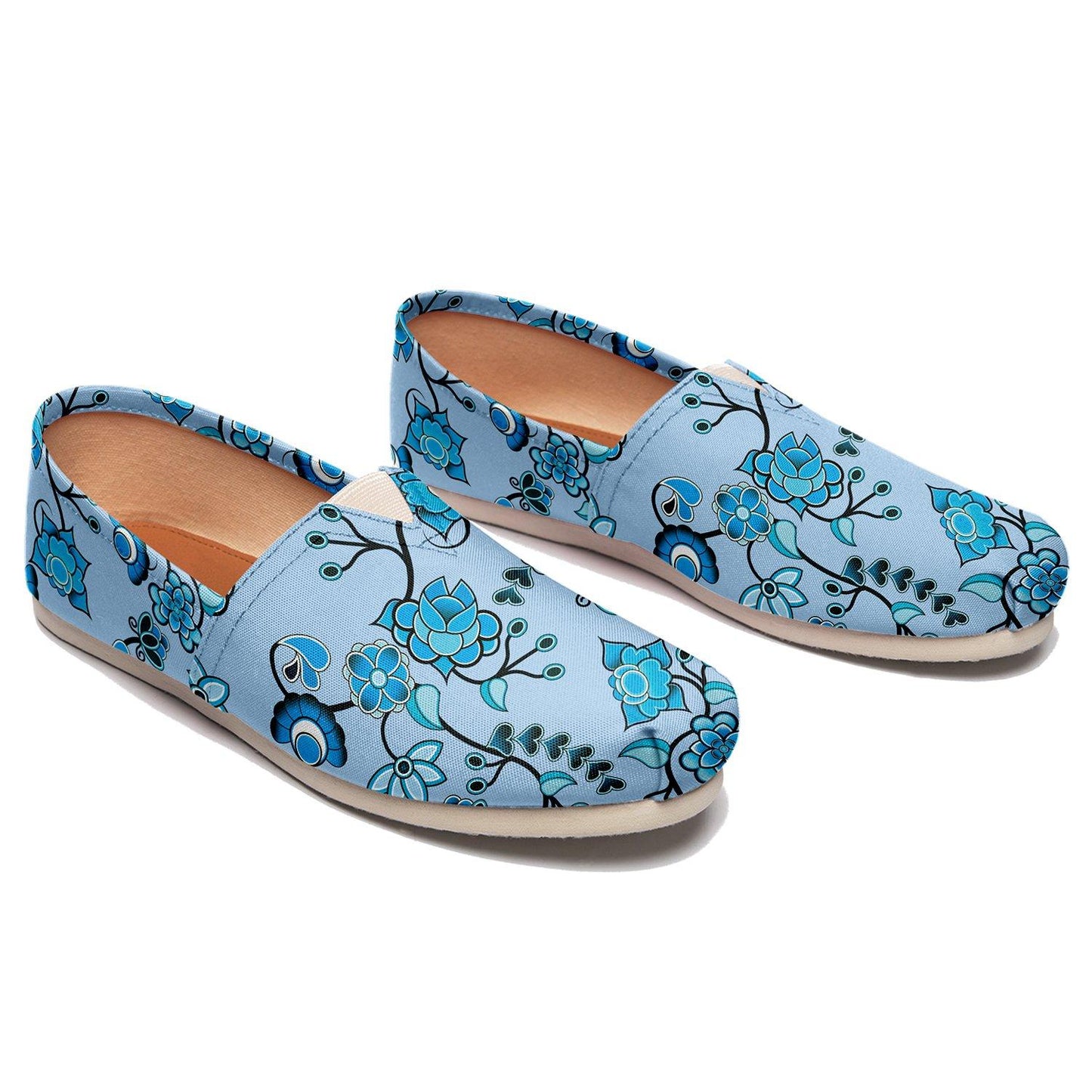 Blue Floral Amour Casual Unisex Slip On Shoe Herman 