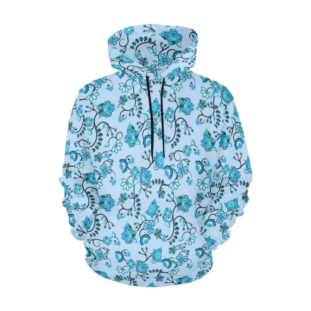 Blue Floral Amour Hoodie for Women by 49 Dzine