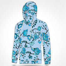 Load image into Gallery viewer, Blue Floral Amour Hoodie with Face Cover 49 Dzine 
