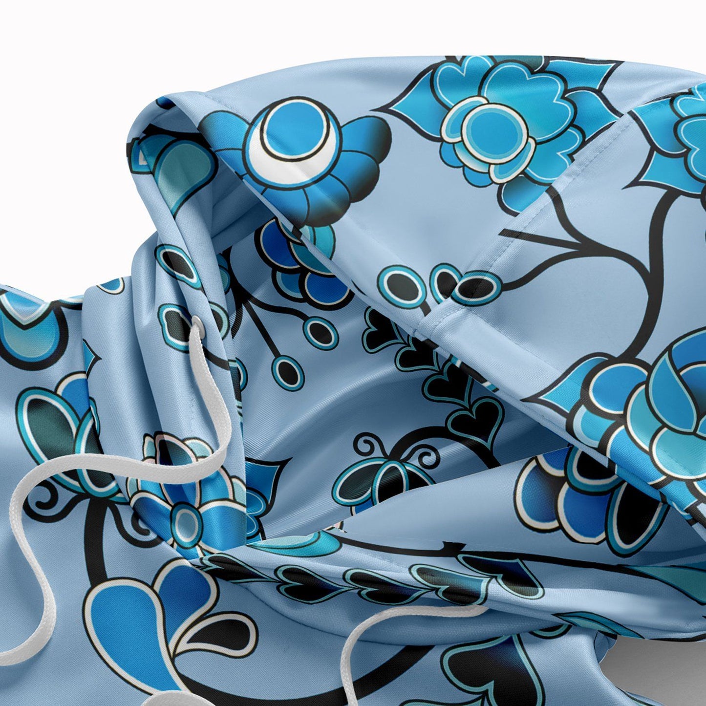 Blue Floral Amour Hoodie with Face Cover 49 Dzine 