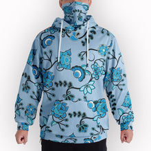 Load image into Gallery viewer, Blue Floral Amour Hoodie with Face Cover 49 Dzine 
