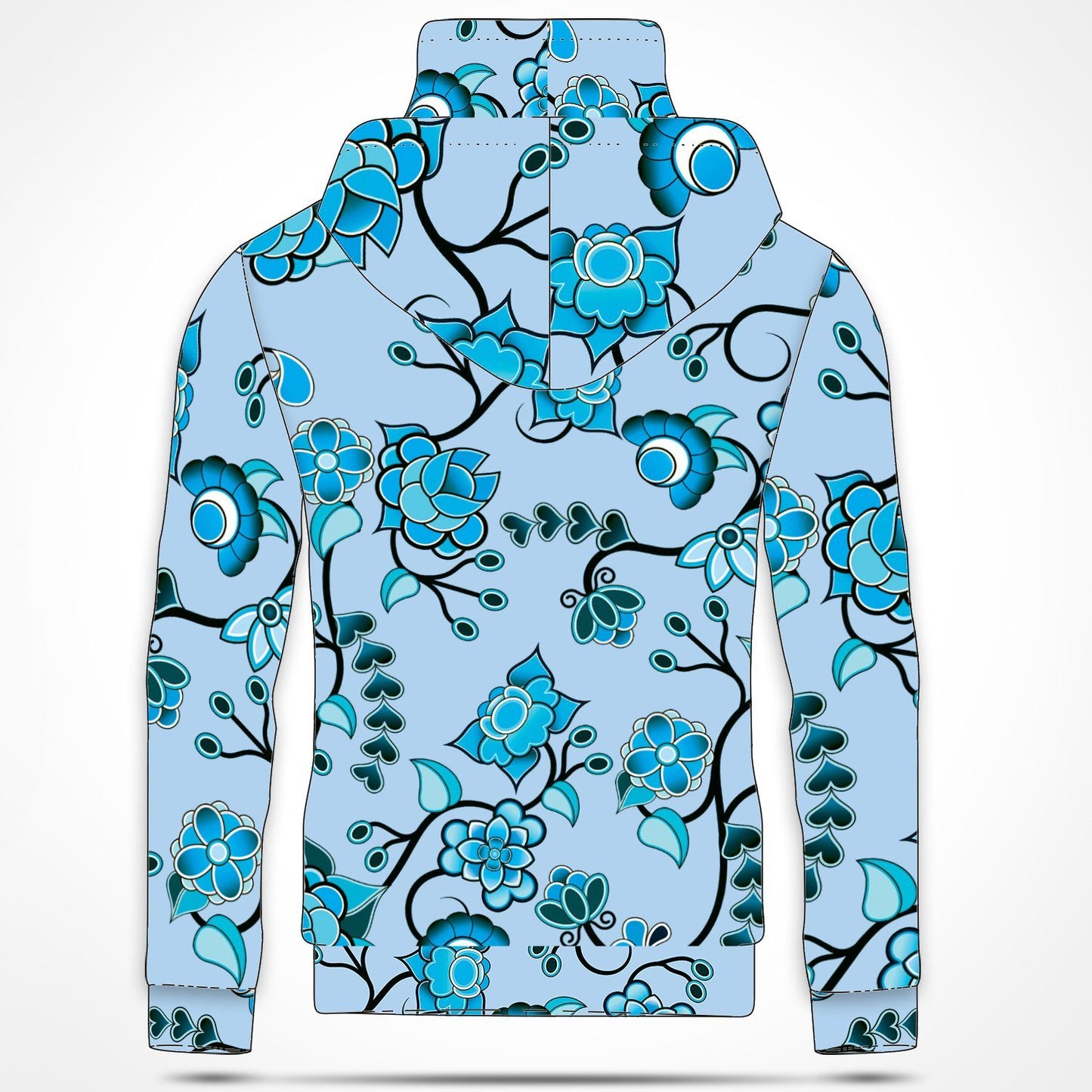 Blue Floral Amour Hoodie with Face Cover 49 Dzine 
