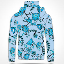 Load image into Gallery viewer, Blue Floral Amour Hoodie with Face Cover 49 Dzine 
