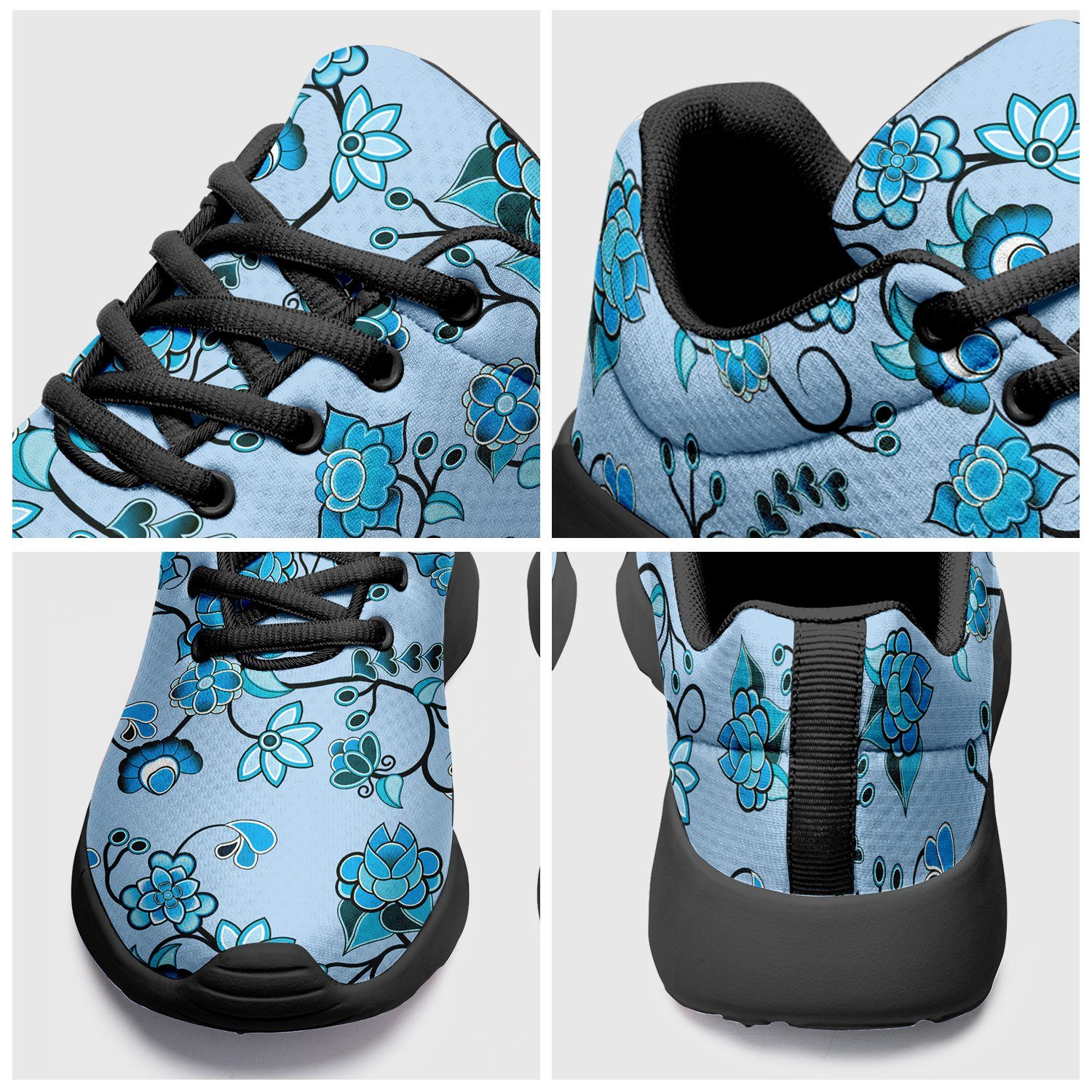 Blue Floral Amour Ikkaayi Sport Sneakers ikkaayi Herman 