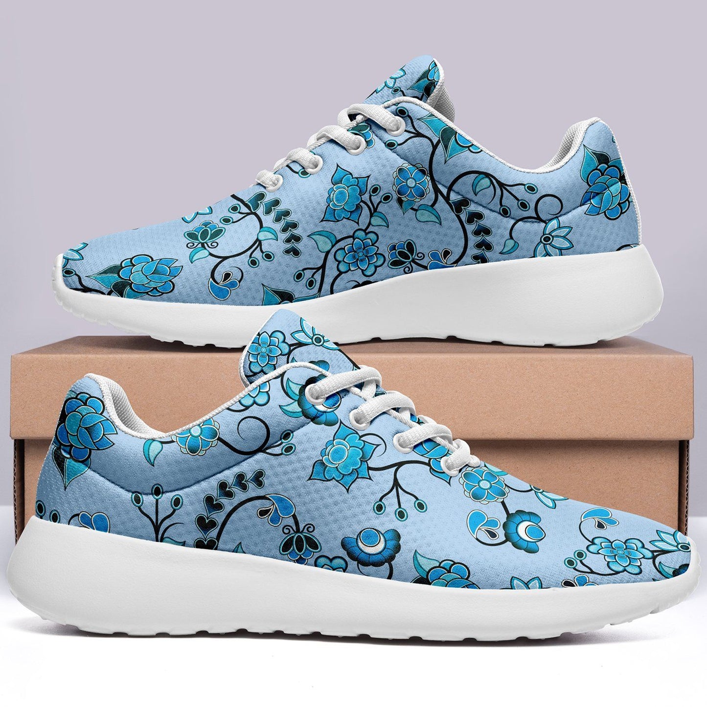 Blue Floral Amour Ikkaayi Sport Sneakers ikkaayi Herman 