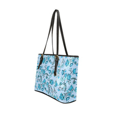 Load image into Gallery viewer, Blue Floral Amour Leather Tote Bag/Large (Model 1640) Leather Tote Bag (1640) e-joyer 
