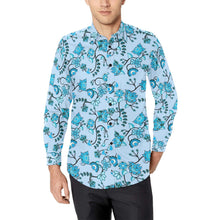 Load image into Gallery viewer, Blue Floral Amour Men&#39;s All Over Print Casual Dress Shirt (Model T61) Men&#39;s Dress Shirt (T61) e-joyer 
