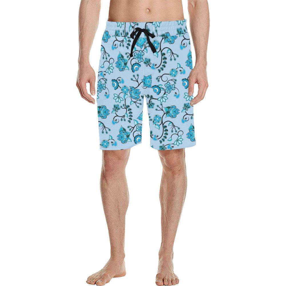 Blue Floral Amour Men's All Over Print Casual Shorts (Model L23) Men's Casual Shorts (L23) e-joyer 