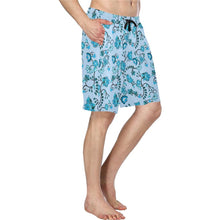 Load image into Gallery viewer, Blue Floral Amour Men&#39;s All Over Print Casual Shorts (Model L23) Men&#39;s Casual Shorts (L23) e-joyer 
