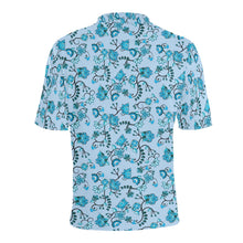 Load image into Gallery viewer, Blue Floral Amour Men&#39;s All Over Print Polo Shirt (Model T55) Men&#39;s Polo Shirt (Model T55) e-joyer 
