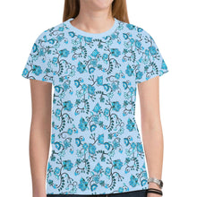 Load image into Gallery viewer, Blue Floral Amour New All Over Print T-shirt for Women (Model T45) tshirt e-joyer 
