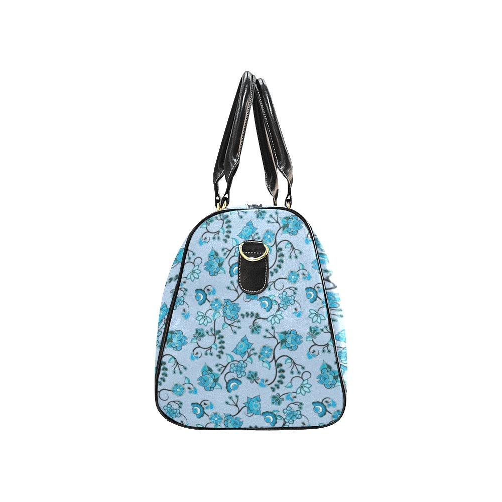 Blue Floral Amour New Waterproof Travel Bag/Large (Model 1639) Waterproof Travel Bags (1639) e-joyer 