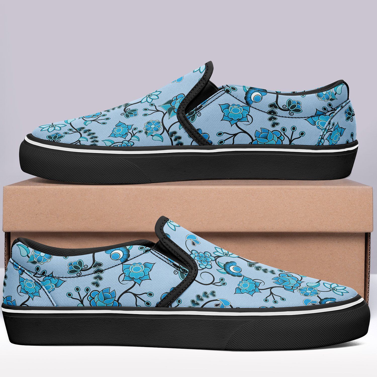 Blue Floral Amour Otoyimm Canvas Slip On Shoes otoyimm Herman 