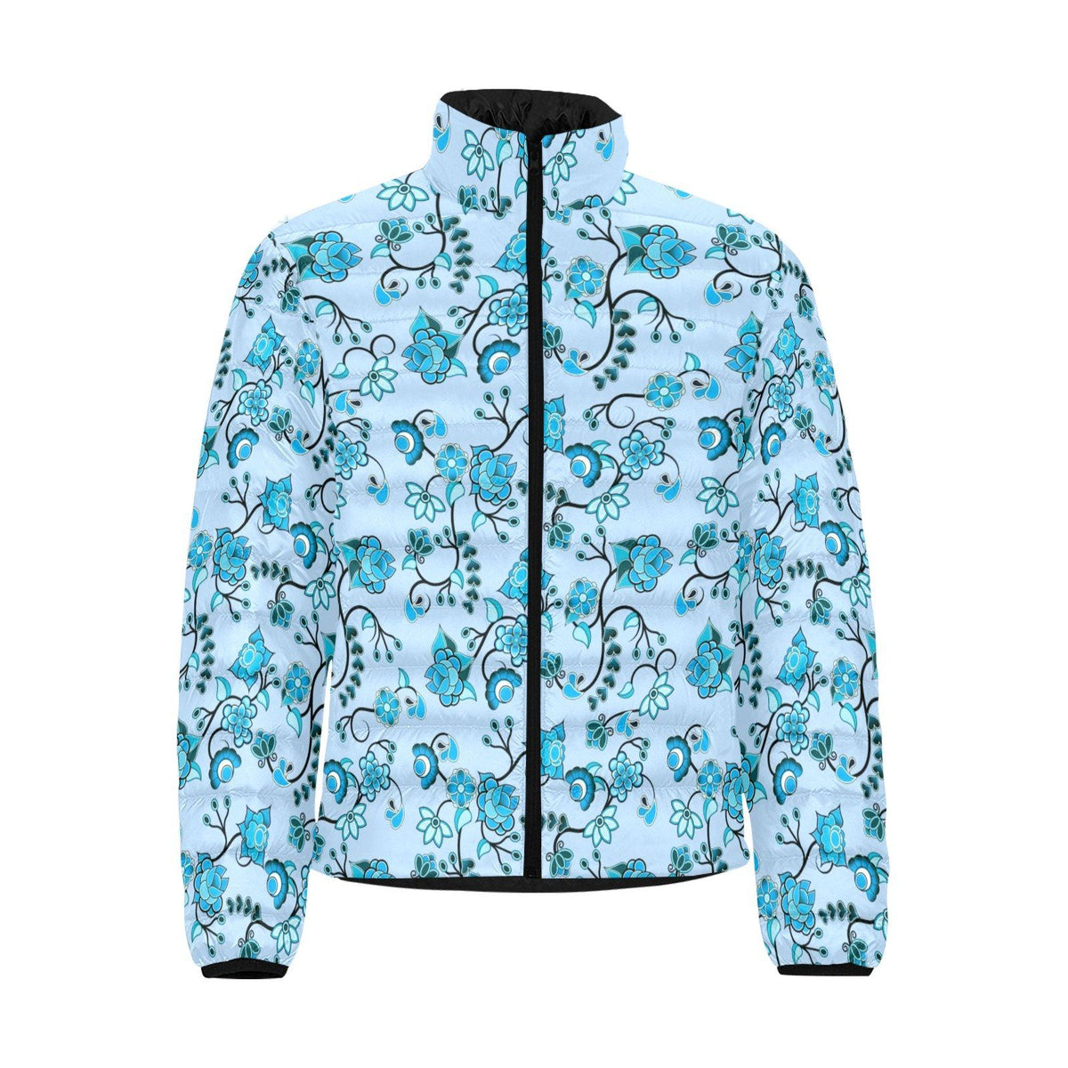 Blue Floral Amour Padded Jacket by 49 Dzine