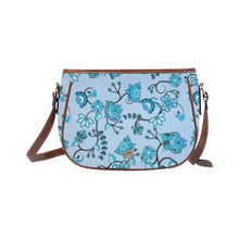 Load image into Gallery viewer, Blue Floral Amour Saddle Bag/Small (Model 1649) Full Customization bag e-joyer 

