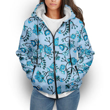 Load image into Gallery viewer, Blue Floral Amour Sherpa Hoodie hoodie Herman 
