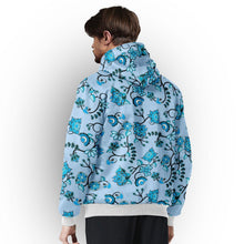 Load image into Gallery viewer, Blue Floral Amour Sherpa Hoodie hoodie Herman 
