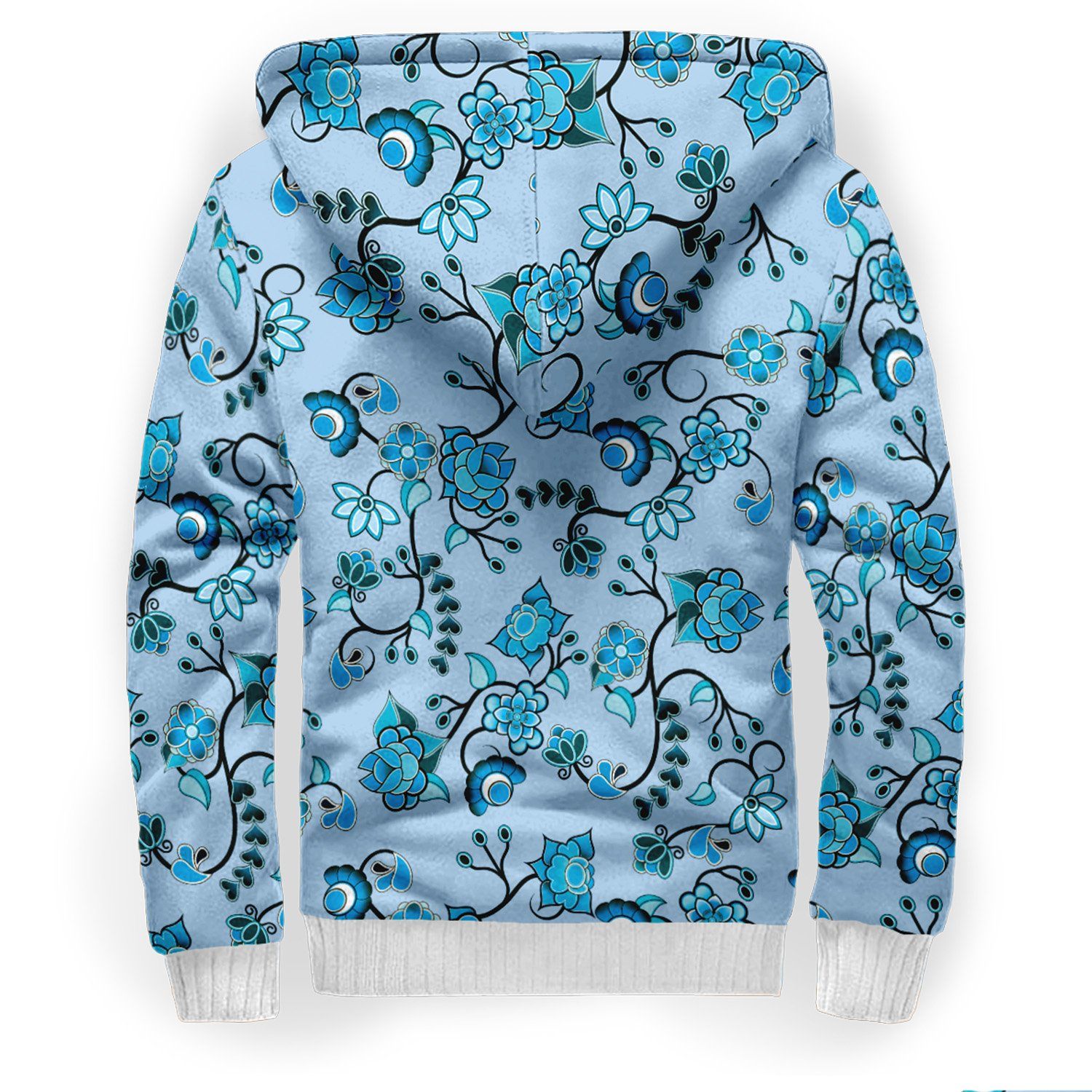 Blue Floral Amour Sherpa Hoodie hoodie Herman 