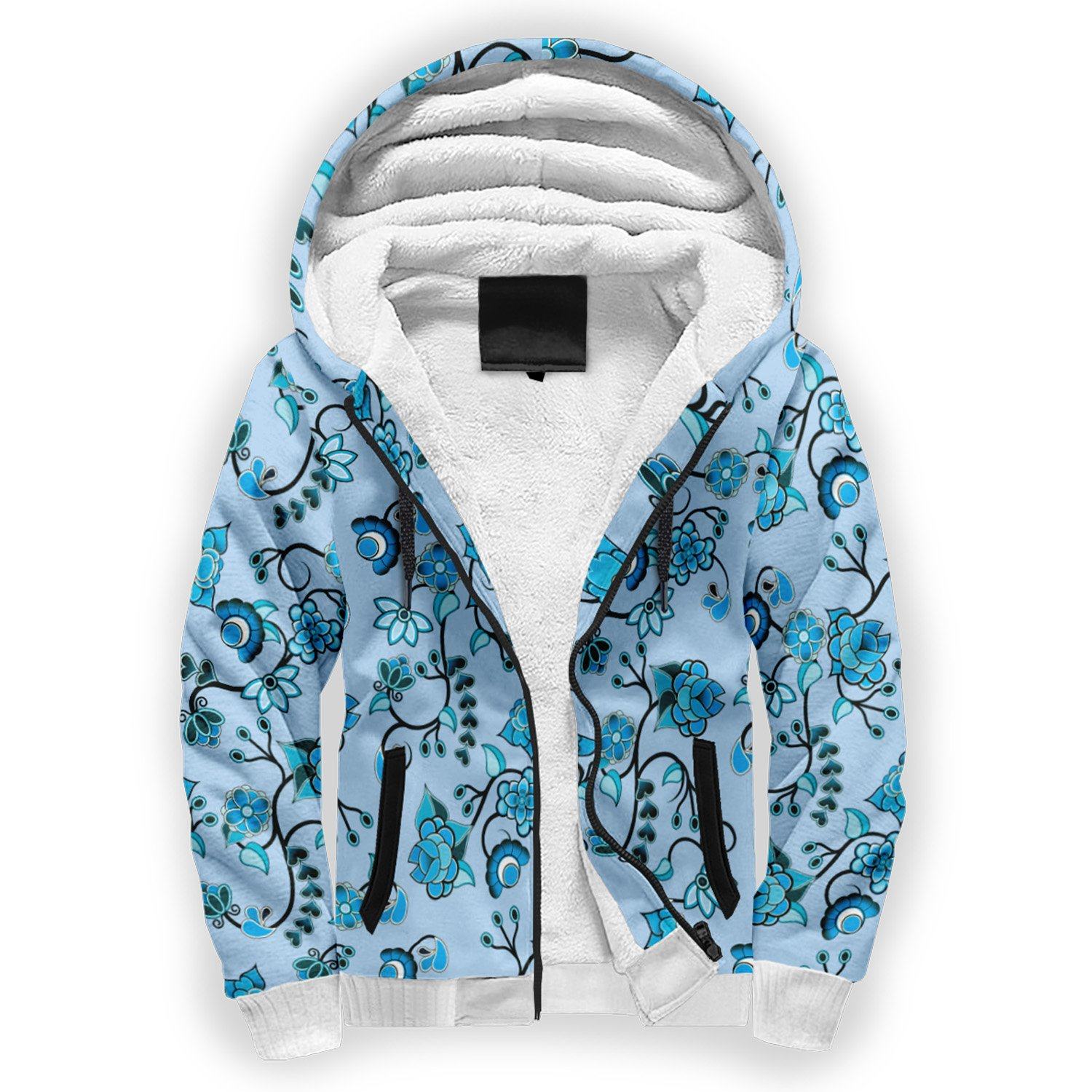 Blue Floral Amour Sherpa Hoodie hoodie Herman 