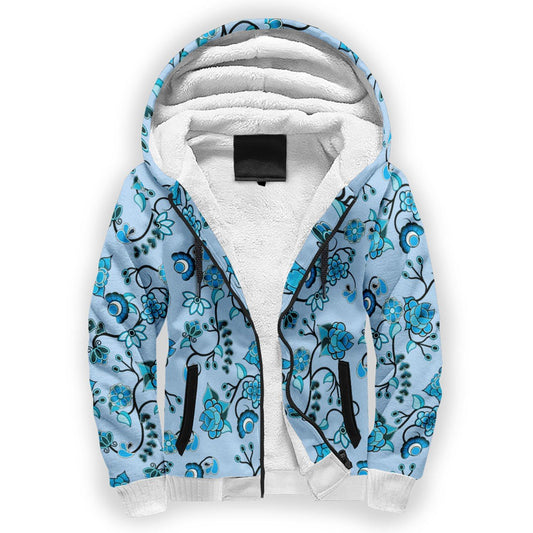 Blue Floral Amour Sherpa Hoodie hoodie Herman 