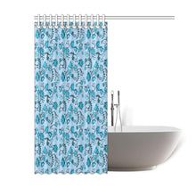 Load image into Gallery viewer, Blue Floral Amour Shower Curtain 60&quot;x72&quot; Shower Curtain 60&quot;x72&quot; e-joyer 
