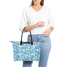 Load image into Gallery viewer, Blue Floral Amour Single-Shoulder Lady Handbag (Model 1714) bag e-joyer 
