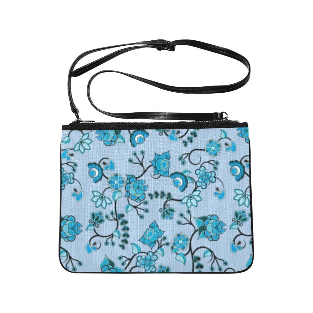 Blue Floral Amour Slim Clutch Bag (Model 1668) Slim Clutch Bags (1668) e-joyer 