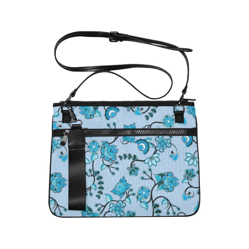 Blue Floral Amour Slim Clutch Bag (Model 1668) Slim Clutch Bags (1668) e-joyer 