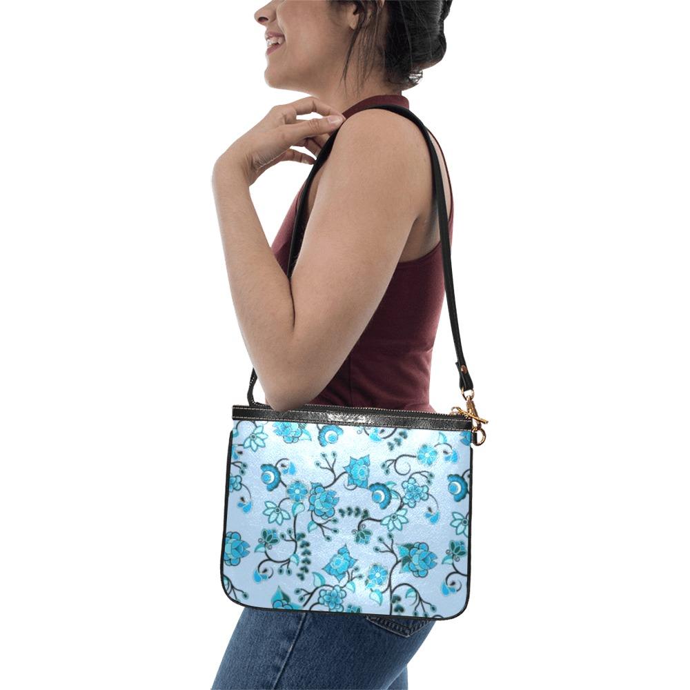 Blue Floral Amour Small Shoulder Bag (Model 1710) Small Shoulder Bag (1710) e-joyer 