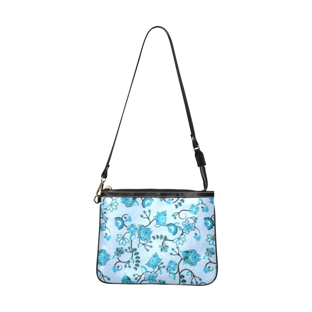 Blue Floral Amour Small Shoulder Bag (Model 1710) Small Shoulder Bag (1710) e-joyer 