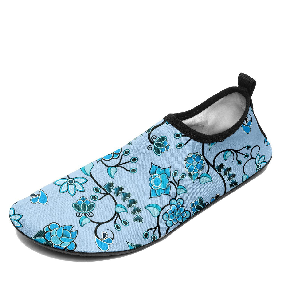 Blue Floral Amour Sockamoccs – Unisex Slip-On Shoes by 49 Dzine