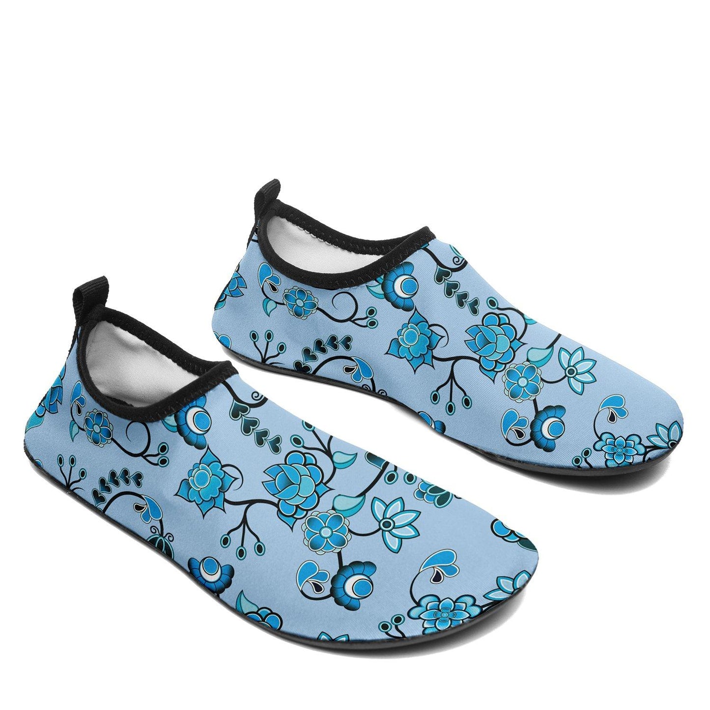 Blue Floral Amour Sockamoccs Kid's Slip On Shoes Herman 