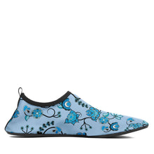 Load image into Gallery viewer, Blue Floral Amour Sockamoccs Kid&#39;s Slip On Shoes Herman 
