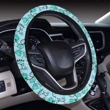 Load image into Gallery viewer, Blue Floral Amour Steering Wheel Cover with Elastic Edge Steering Wheel Cover with Elastic Edge e-joyer 
