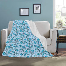 Load image into Gallery viewer, Blue Floral Amour Ultra-Soft Micro Fleece Blanket 50&quot;x60&quot; Ultra-Soft Blanket 50&#39;&#39;x60&#39;&#39; e-joyer 
