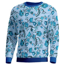 Load image into Gallery viewer, Blue Floral Amour Unisex Crewneck Long Sleeve Top 49 Dzine 
