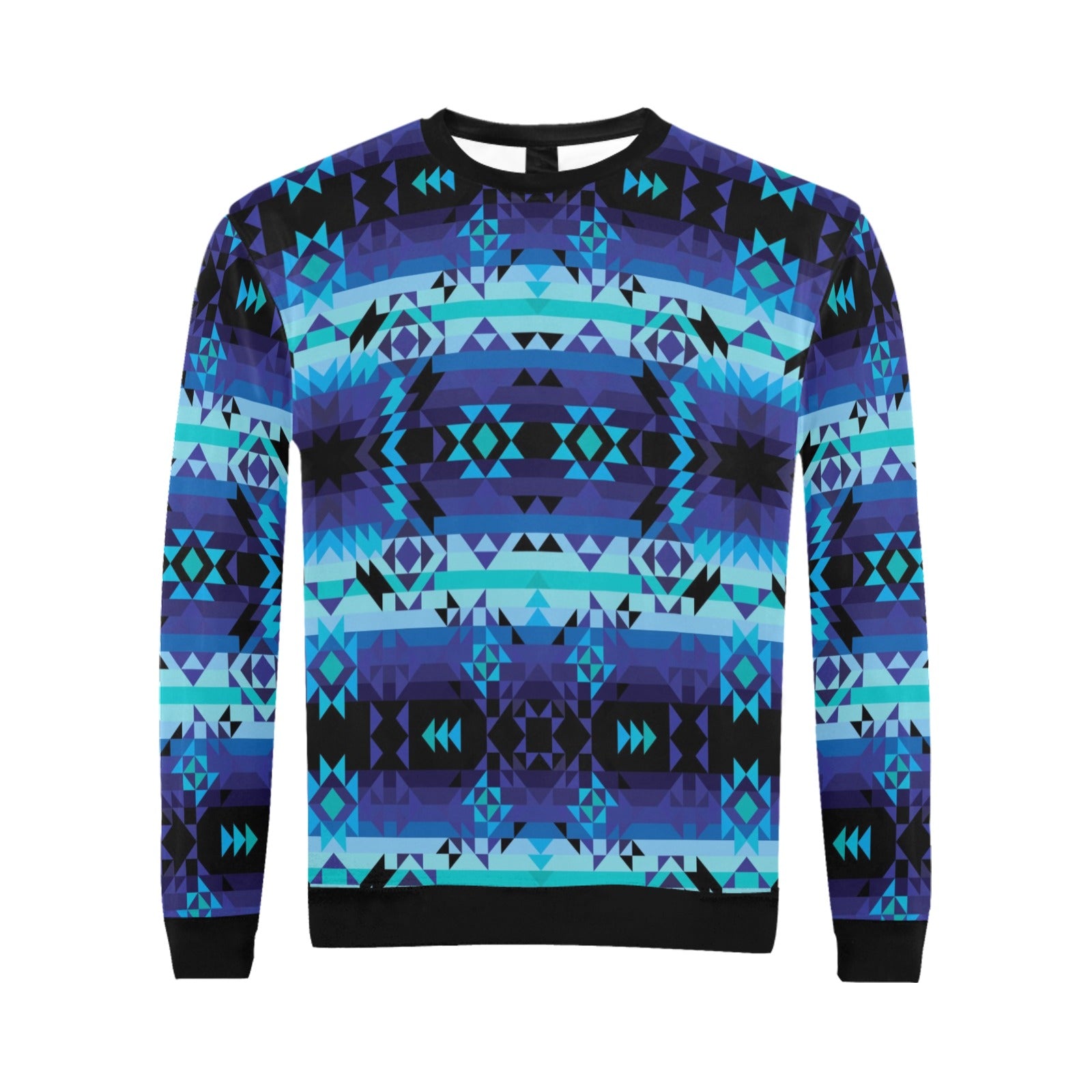 Blue Star All Over Print Crewneck Sweatshirt for Men (Model H18) shirt e-joyer 