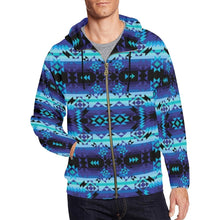 Load image into Gallery viewer, Blue Star All Over Print Full Zip Hoodie for Men (Model H14) hoodie e-joyer 
