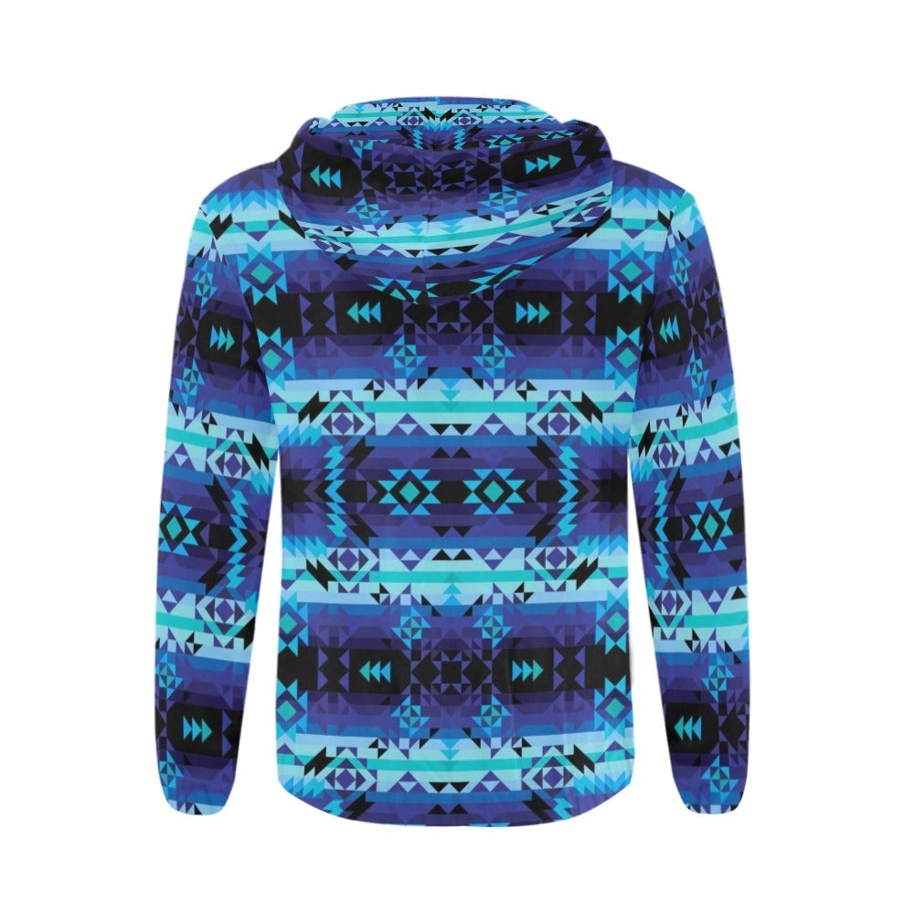 Blue Star All Over Print Full Zip Hoodie for Men (Model H14) hoodie e-joyer 