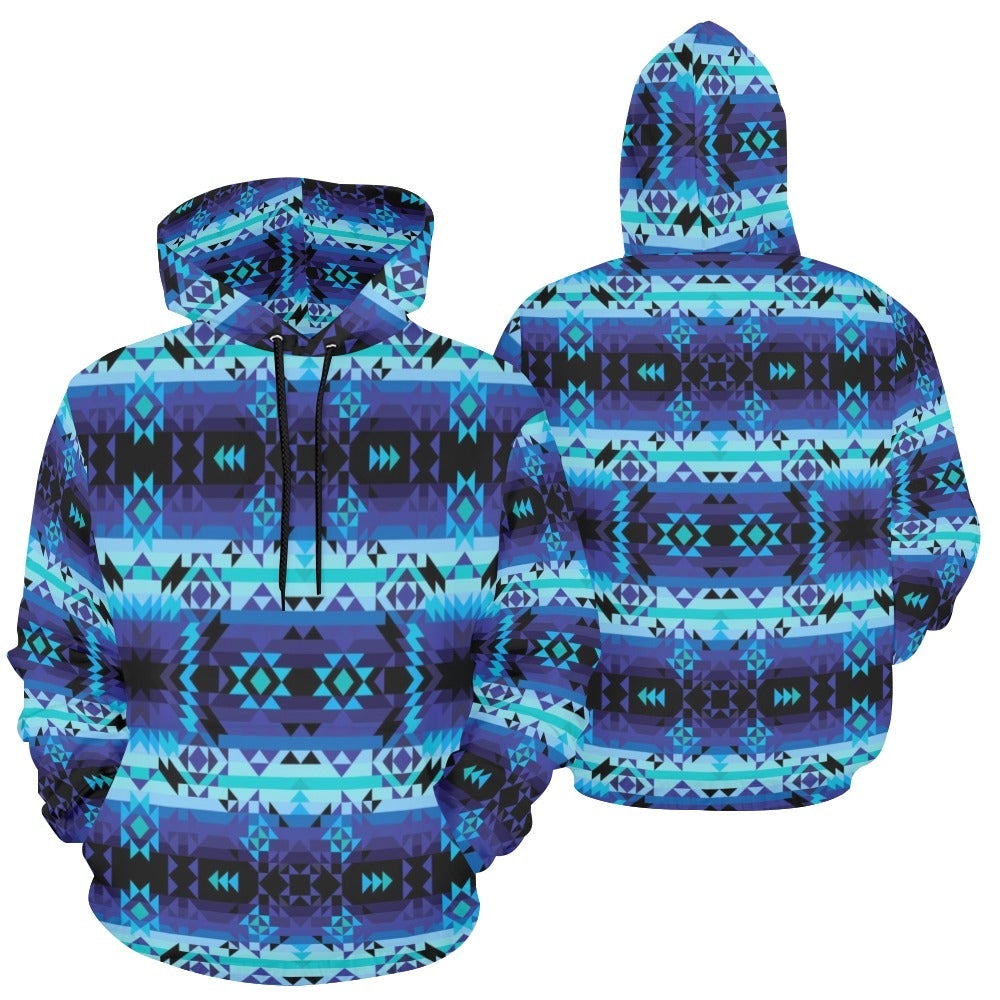 Blue Star All Over Print Hoodie for Men (USA Size) (Model H13) All Over Print Hoodie for Men (H13) e-joyer 