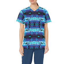 Load image into Gallery viewer, Blue Star All Over Print Scrub Top Scrub Top e-joyer 
