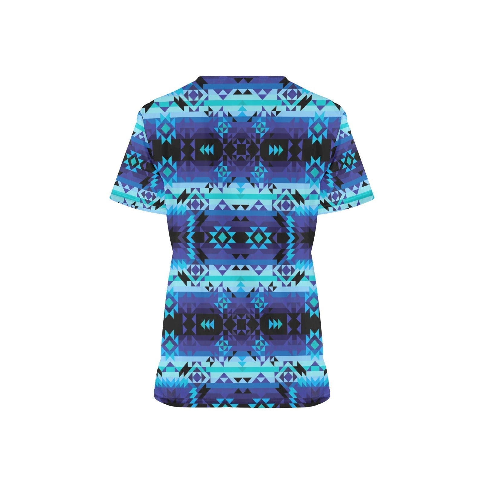 Blue Star All Over Print Scrub Top Scrub Top e-joyer 