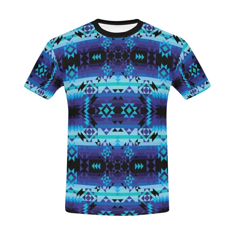 Blue Star All Over Print T-Shirt for Men (USA Size) (Model T40) All Over Print T-Shirt for Men (T40) e-joyer 