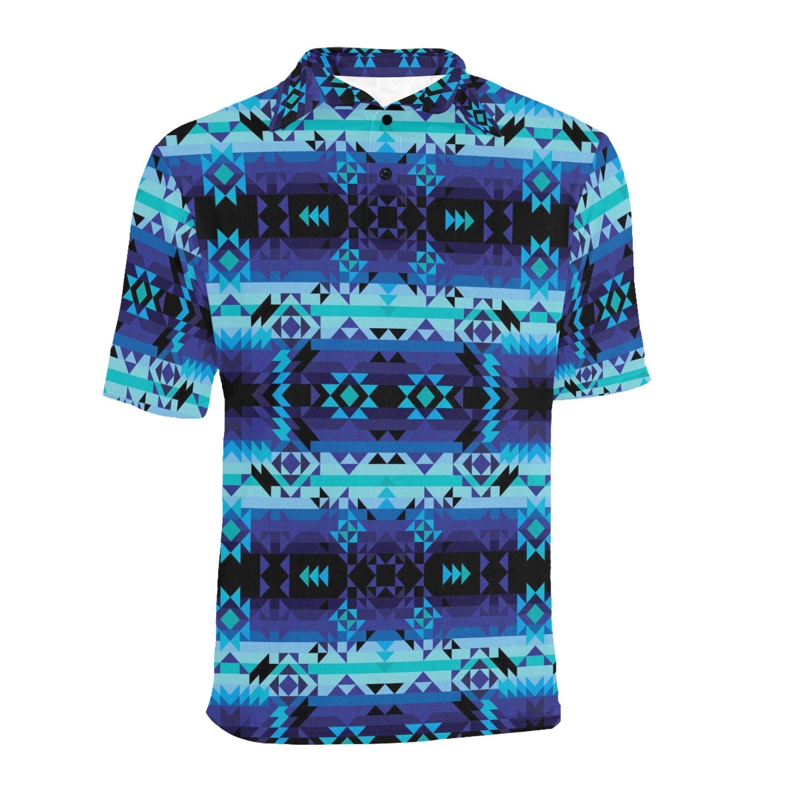 Blue Star Men's All Over Print Polo Shirt (Model T55) Men's Polo Shirt (Model T55) e-joyer 