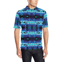 Load image into Gallery viewer, Blue Star Men&#39;s All Over Print Polo Shirt (Model T55) Men&#39;s Polo Shirt (Model T55) e-joyer 
