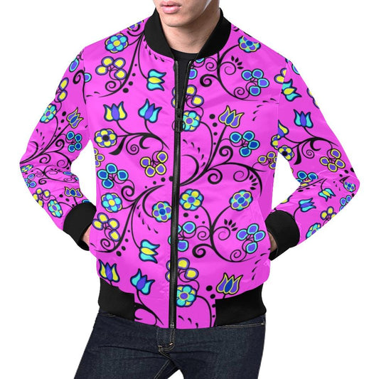 Blue Trio Bubblegum All Over Print Bomber Jacket for Men (Model H19) Jacket e-joyer 