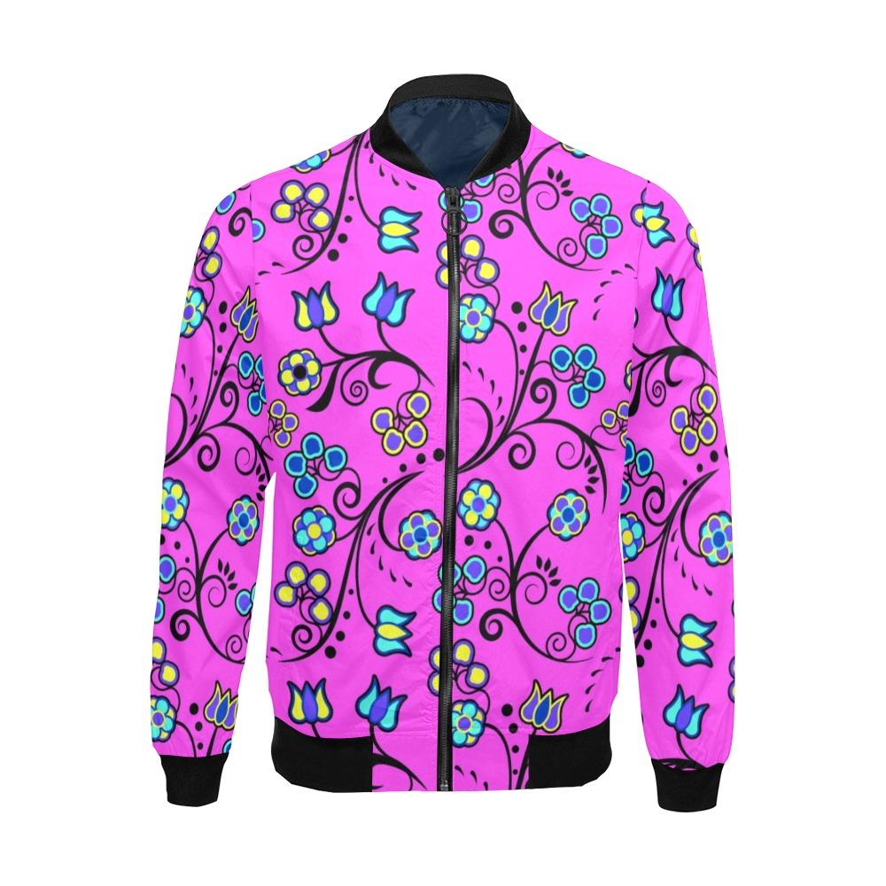 Blue Trio Bubblegum All Over Print Bomber Jacket for Men (Model H19) Jacket e-joyer 