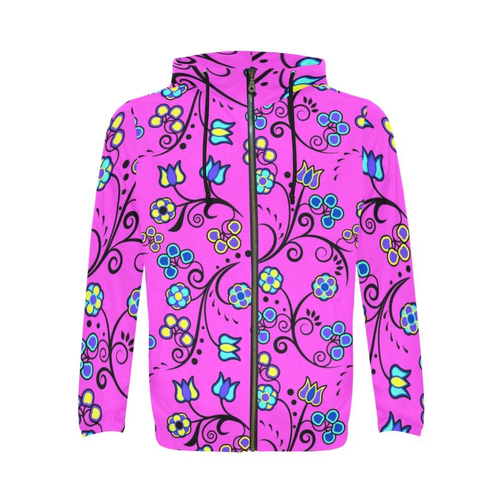 Blue Trio Bubblegum All Over Print Full Zip Hoodie for Men (Model H14) hoodie e-joyer 